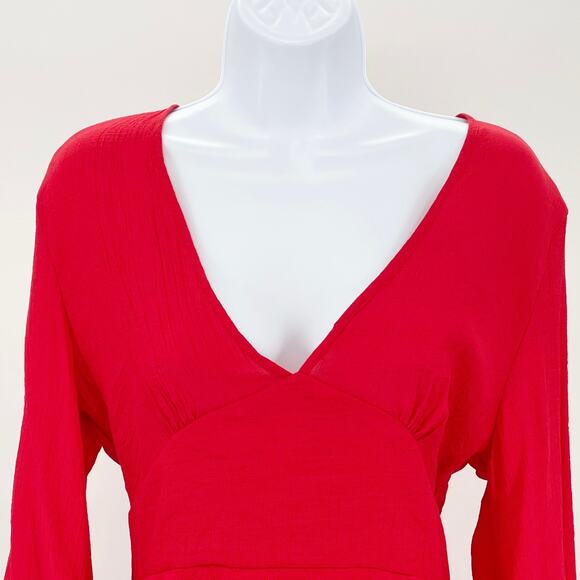 Cupshe Long Sleeve Mini Dress Red Medium NEW - Picture 9 of 12